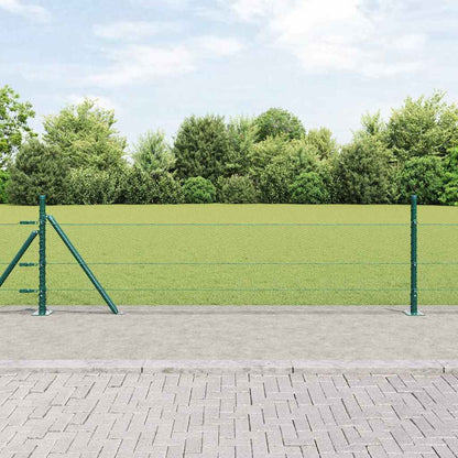 Hexagonal Fence with Concrete Base 25 x 0.5 m PVC-Coated Steel