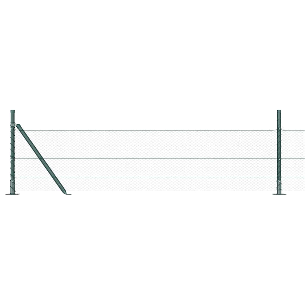 Hexagonal Fence with Concrete Base 25 x 0.5 m PVC-Coated Steel