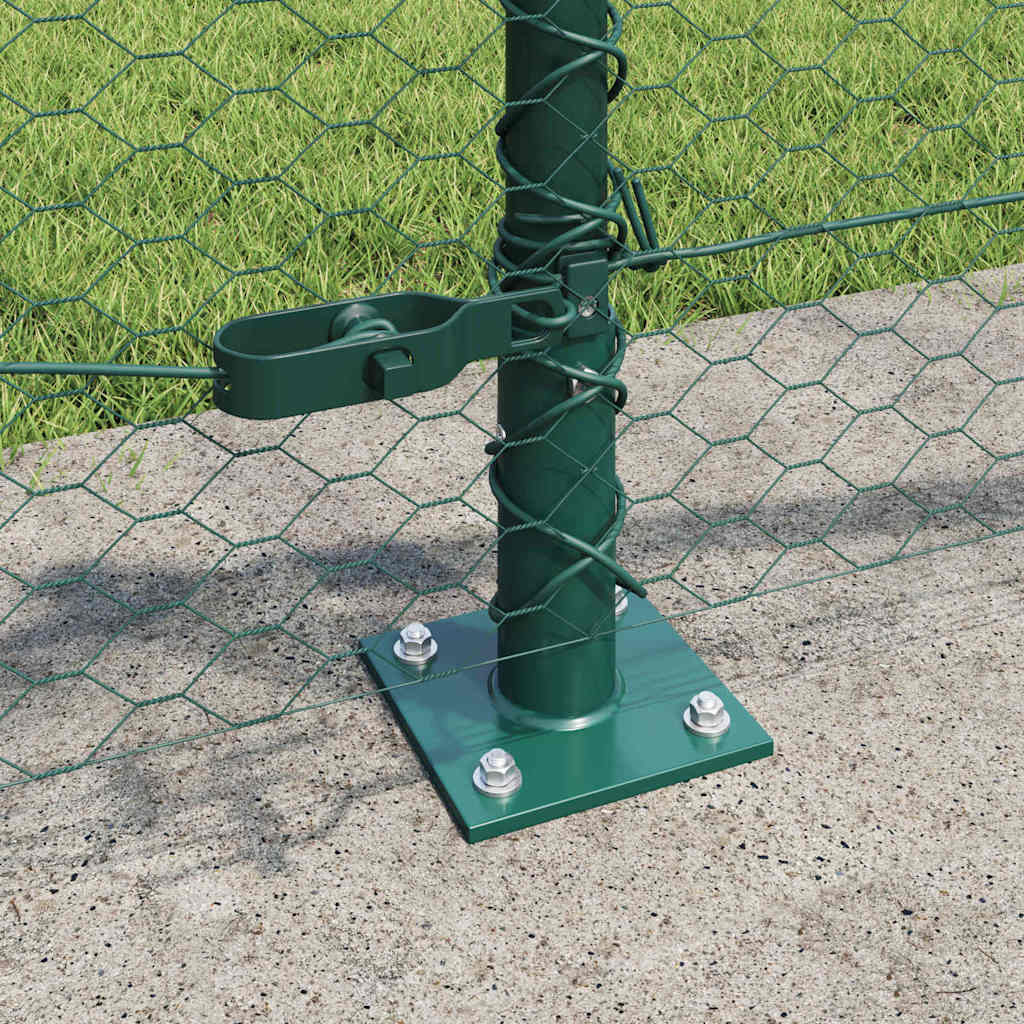 Hexagonal Fence with Concrete Base 25 x 0.5 m PVC-Coated Steel