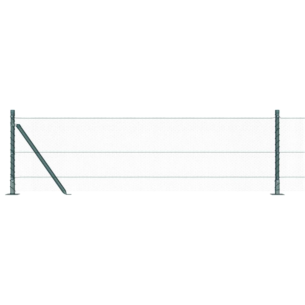 Hexagonal Fence with Concrete Base 25 x 0.6 m PVC-Coated Steel