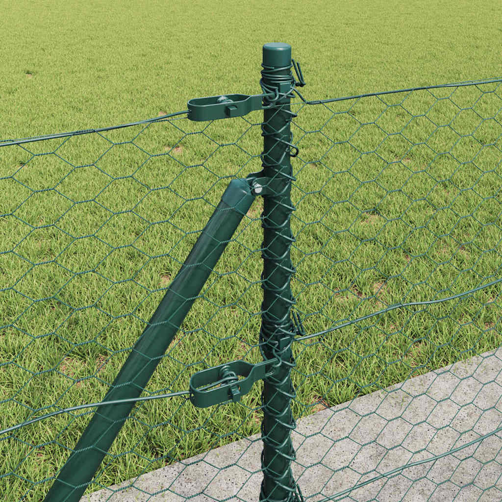 Hexagonal Fence with Concrete Base 25 x 0.6 m PVC-Coated Steel