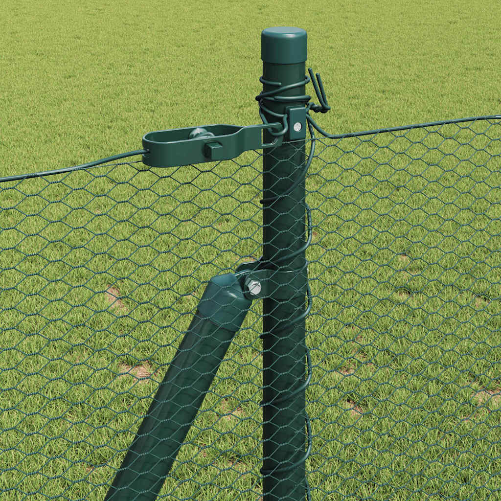 Hexagonal Fence with Concrete Base 25 x 1 m PVC-Coated Steel