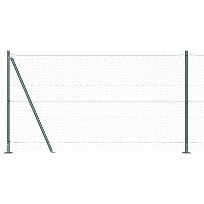 Hexagonal Fence with Concrete Base 25 x 1.2 m PVC-Coated Steel
