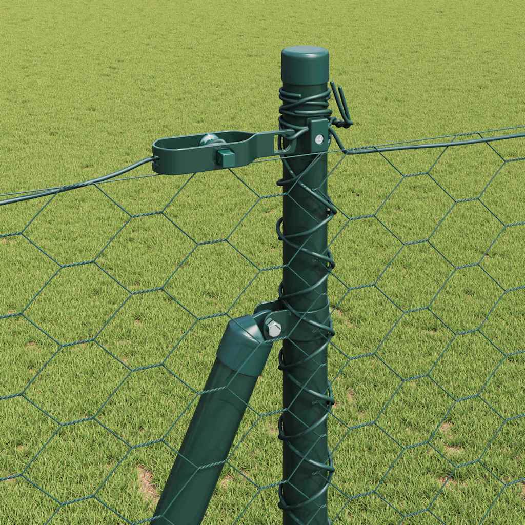 Hexagonal Fence with Concrete Base 25 x 1.4 m PVC-Coated Steel