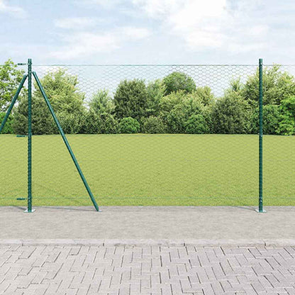 Hexagonal Fence with Concrete Base 25 x 1.6 m PVC-Coated Steel
