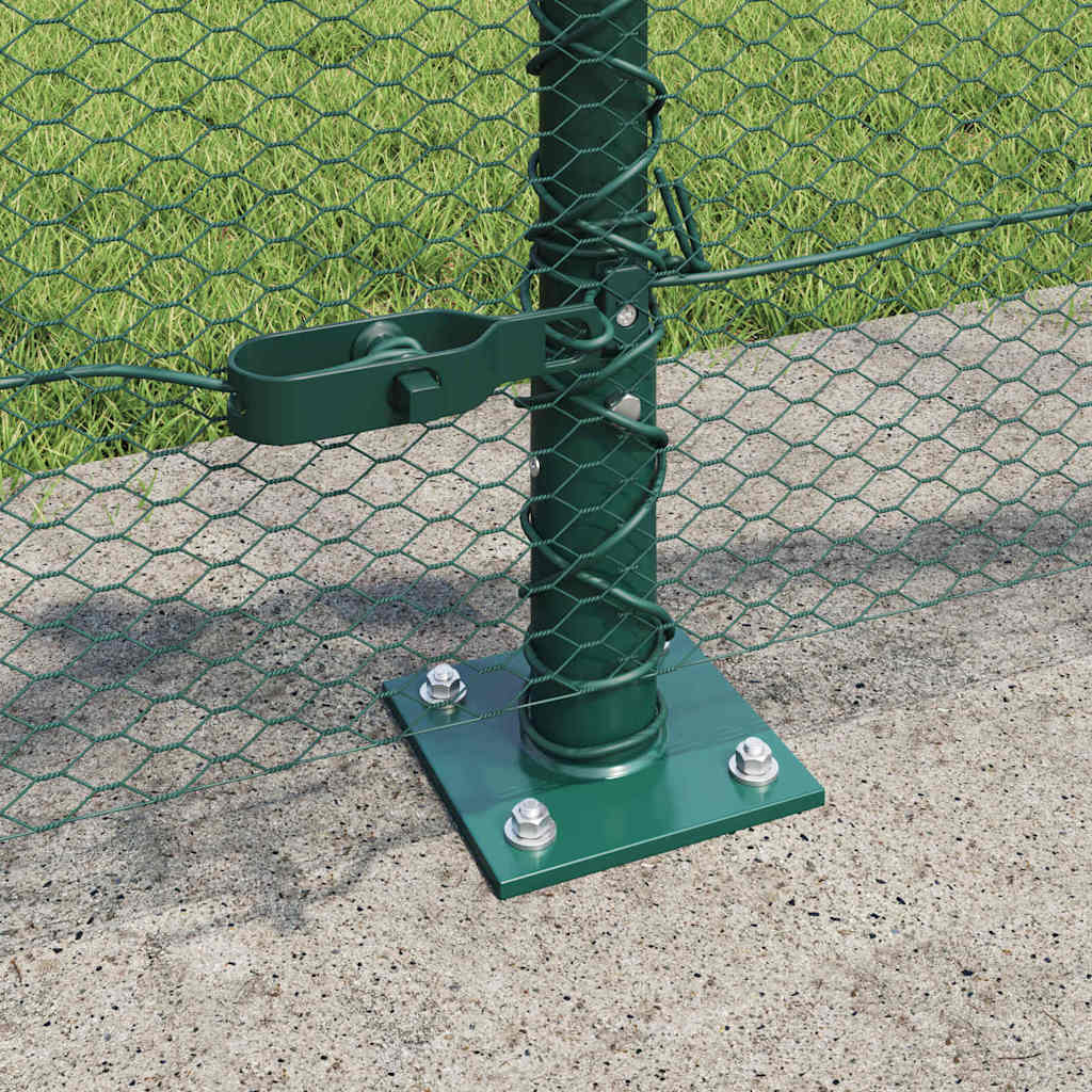 Hexagonal Fence with Concrete Base 50 x 0.4 m PVC-Coated Steel