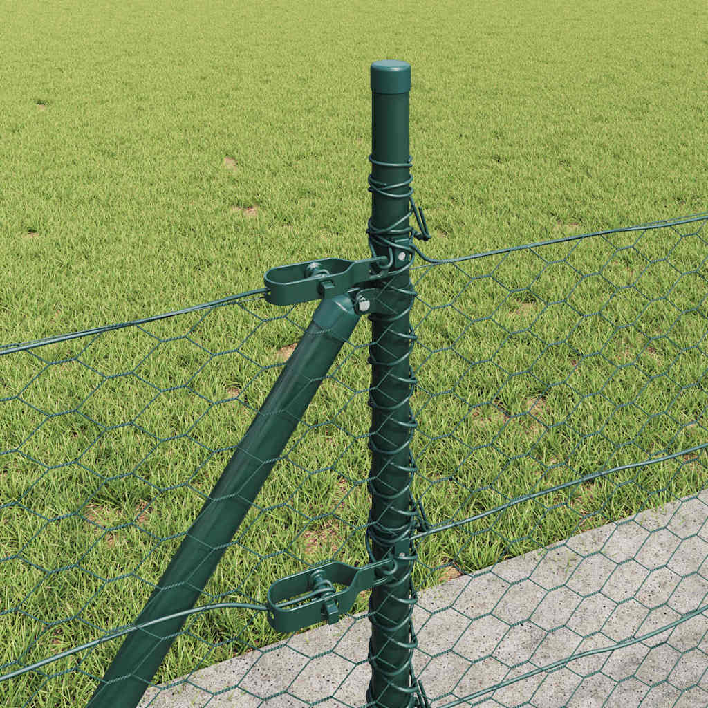 Hexagonal Fence with Concrete Base 50 x 0.4 m PVC-Coated Steel