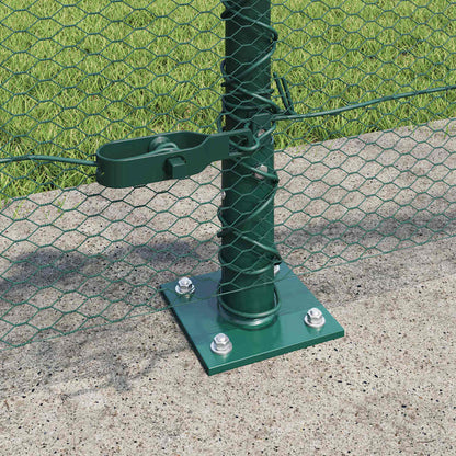 Hexagonal Fence with Concrete Base 50 x 0.6 m PVC-Coated Steel