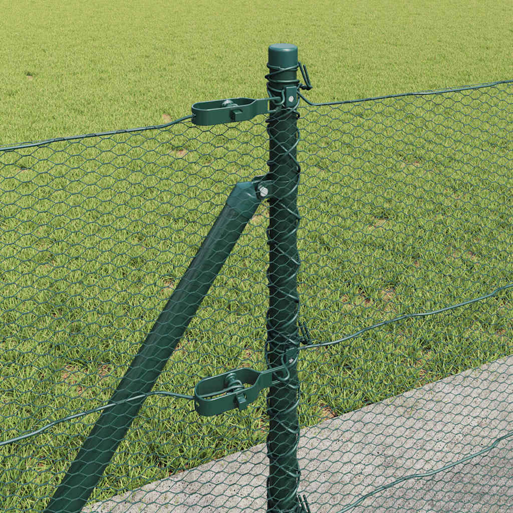Hexagonal Fence with Concrete Base 50 x 0.6 m PVC-Coated Steel