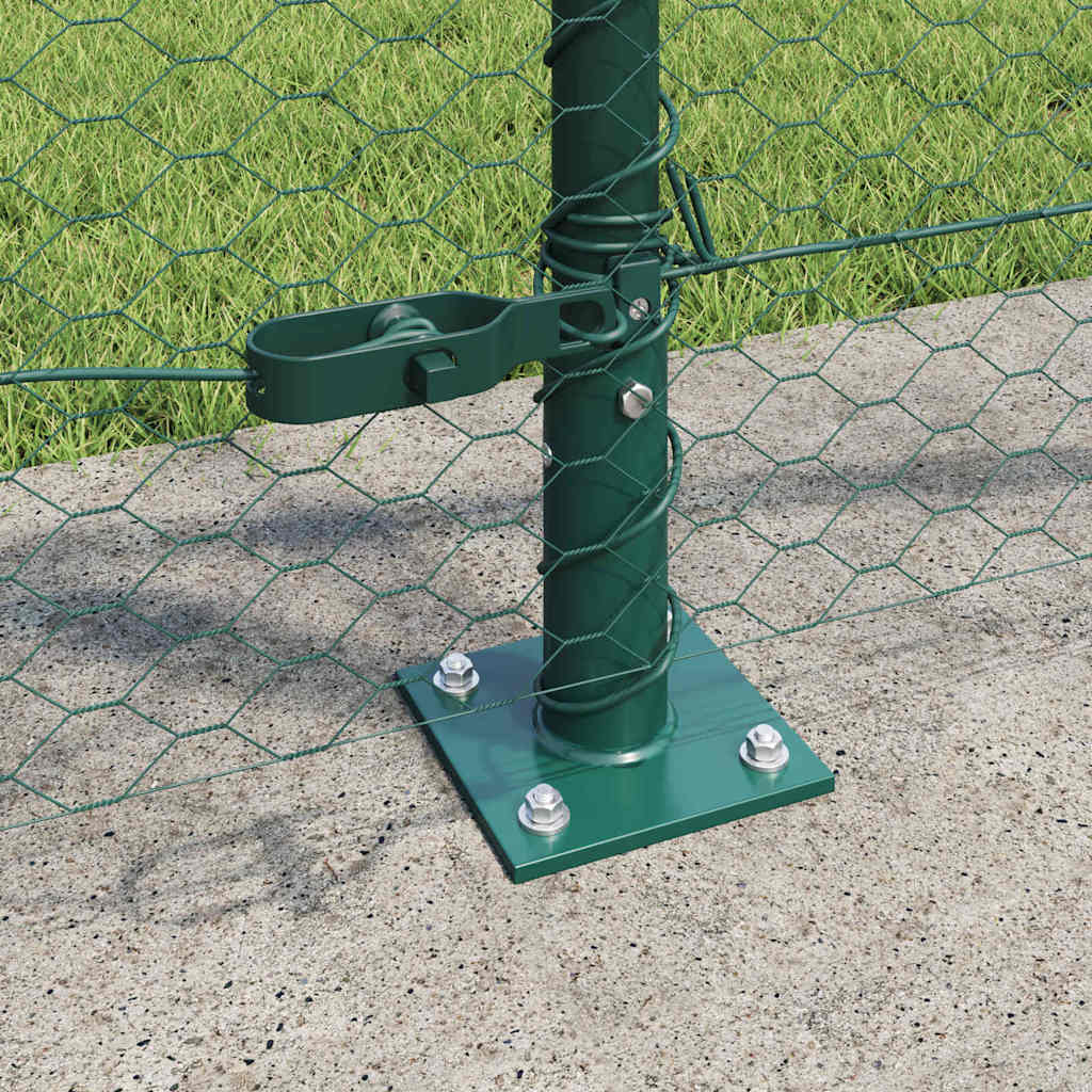 Hexagonal Fence with Concrete Base 50 x 0.8 m PVC-Coated Steel