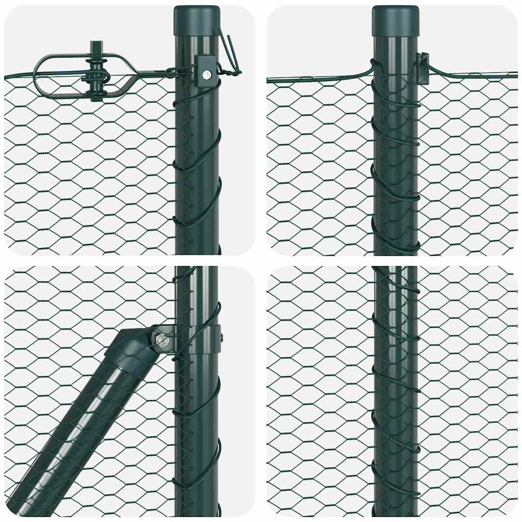 Hexagonal Fence with Concrete Base 50 x 1 m PVC-Coated Steel