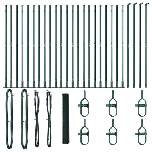 Hexagonal Fence with Concrete Base 50 x 1.2 m PVC-Coated Steel