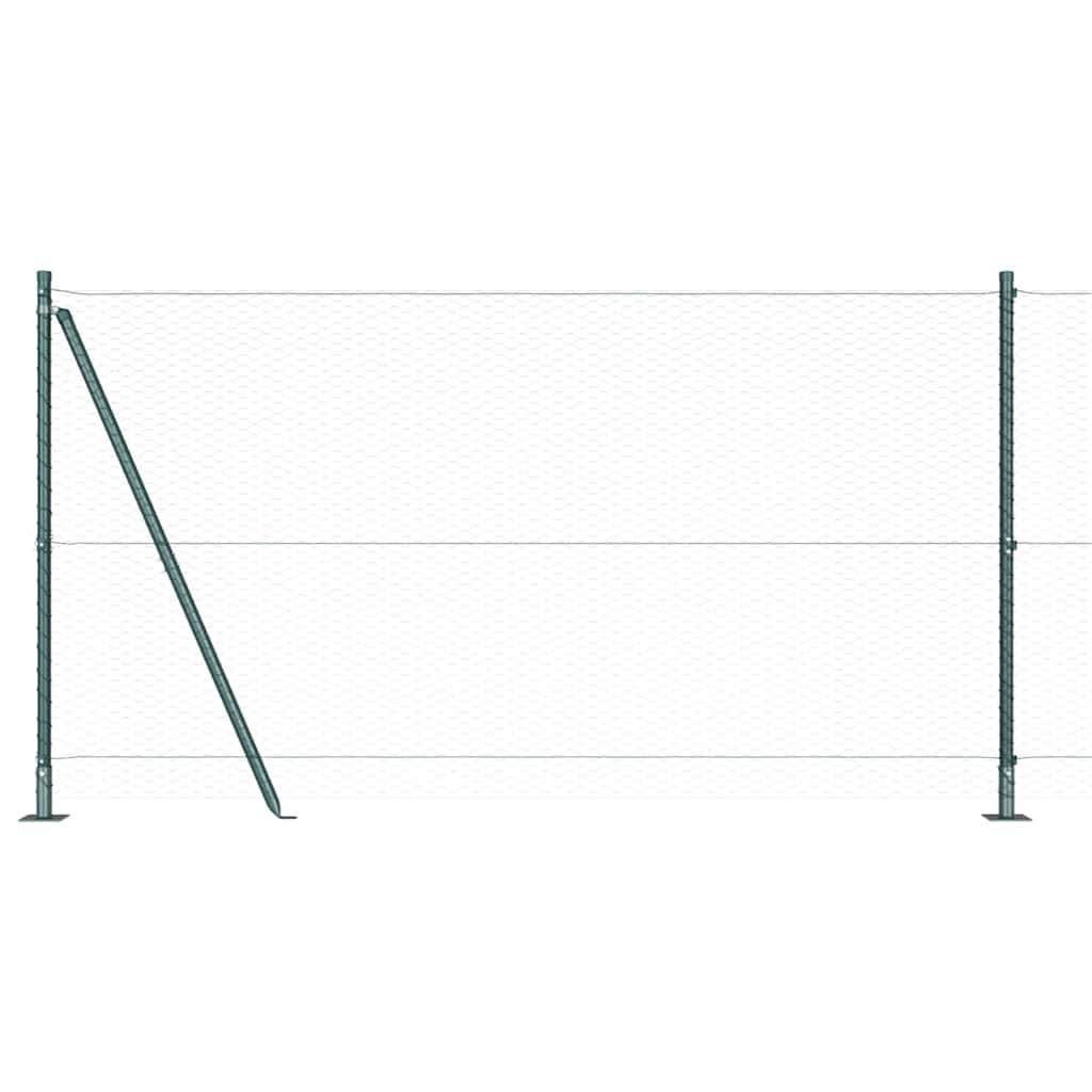 Hexagonal Fence with Concrete Base 50 x 1.2 m PVC-Coated Steel