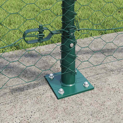 Hexagonal Fence with Concrete Base 50 x 1.2 m PVC-Coated Steel