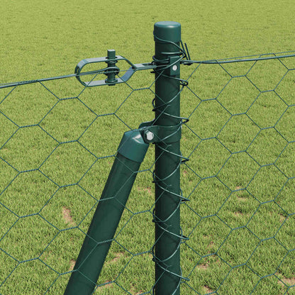 Hexagonal Fence with Concrete Base 50 x 1.2 m PVC-Coated Steel