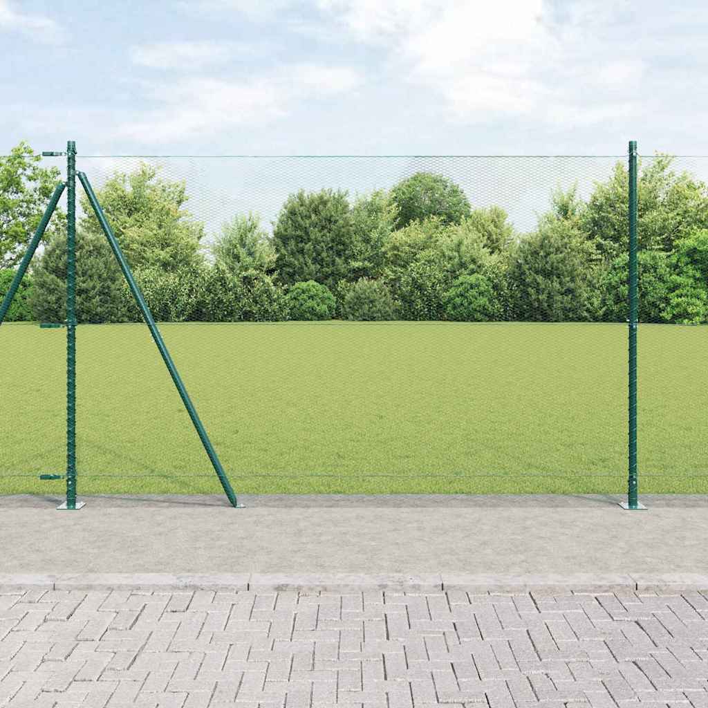 Hexagonal Fence with Concrete Base 50 x 1.4 m PVC-Coated Steel
