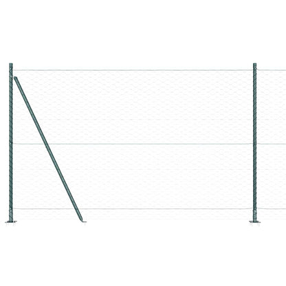 Hexagonal Fence with Concrete Base 50 x 1.5 m PVC-Coated Steel