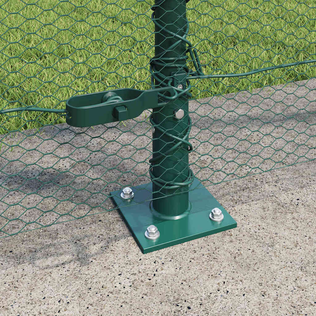 Hexagonal Fence with Concrete Base 50 x 1.6 m PVC-Coated Steel