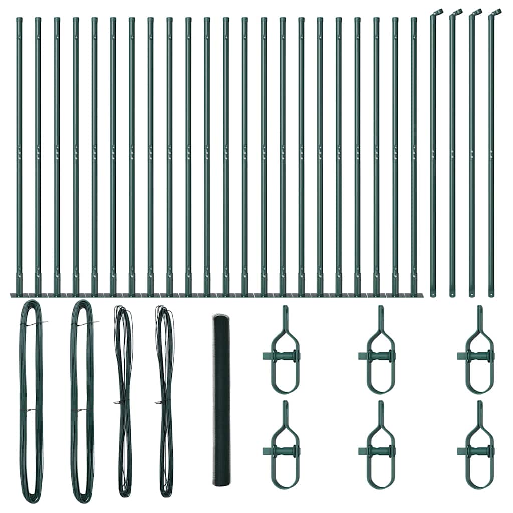 Hexagonal Fence with Concrete Base 50 x 1.6 m PVC-Coated Steel