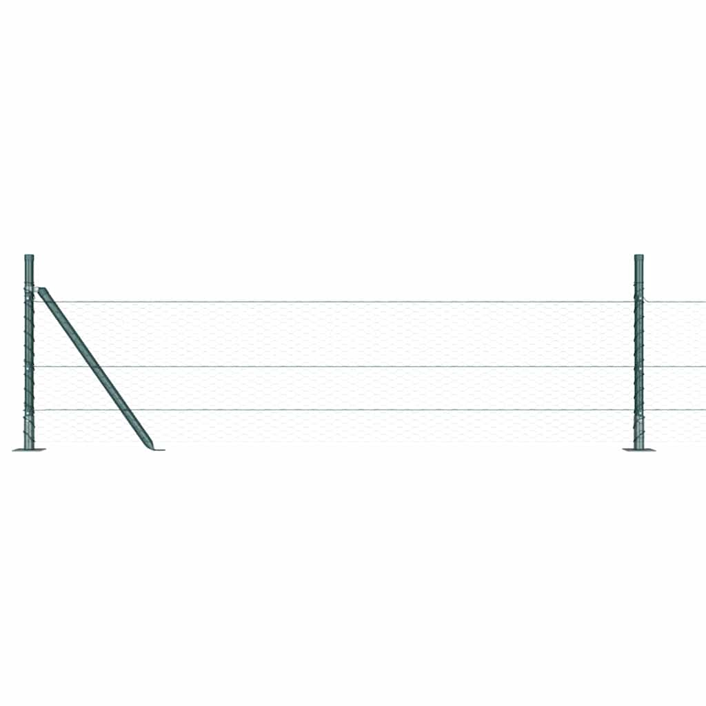 Hexagonal Fence with Concrete Base 100 x 0.4 m PVC-Coated Steel