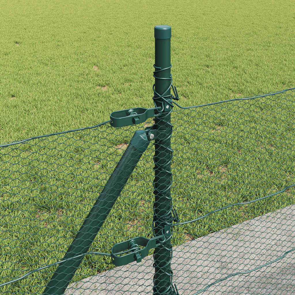 Hexagonal Fence with Concrete Base 100 x 0.5 m PVC-Coated Steel