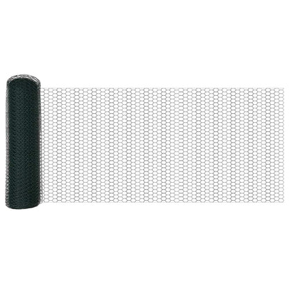 Hexagonal Fence with Concrete Base 100 x 0.6 m PVC-Coated Steel