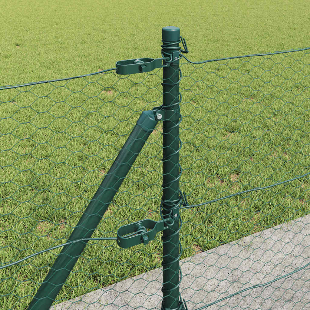 Hexagonal Fence with Concrete Base 100 x 0.6 m PVC-Coated Steel
