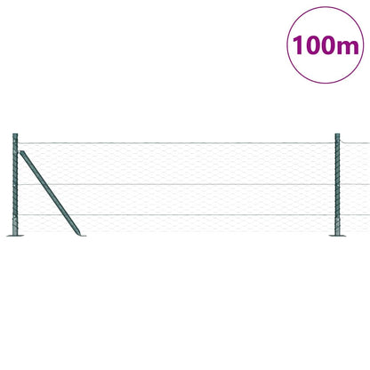 Hexagonal Fence with Concrete Base 100 x 0.6 m PVC-Coated Steel
