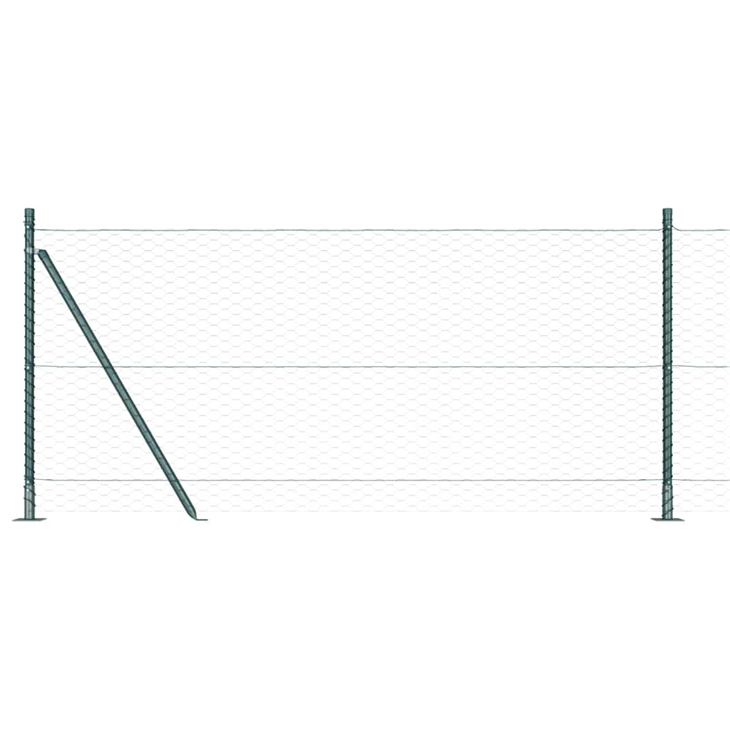 Hexagonal Fence with Concrete Base 100 x 0.8 m PVC-Coated Steel