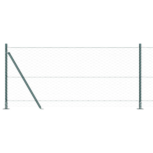 Hexagonal Fence with Concrete Base 100 x 0.8 m PVC-Coated Steel
