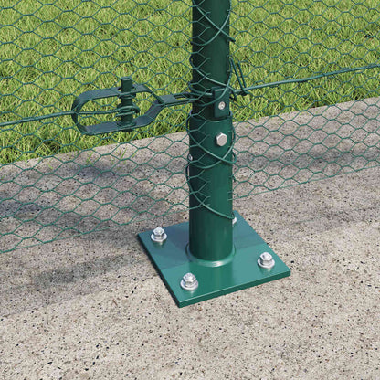 Hexagonal Fence with Concrete Base 100 x 1.2 m PVC-Coated Steel