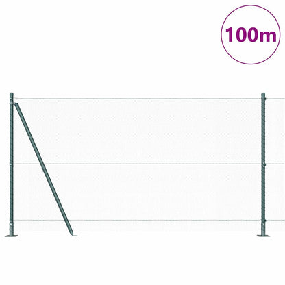 Hexagonal Fence with Concrete Base 100 x 1.2 m PVC-Coated Steel