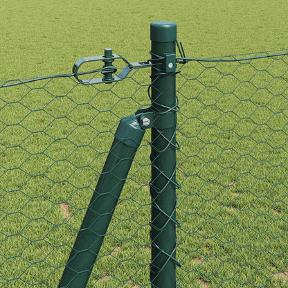 Hexagonal Fence with Concrete Base 100 x 1.2 m PVC-Coated Steel