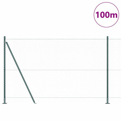 Hexagonal Fence with Concrete Base 100 x 1.4 m PVC-Coated Steel