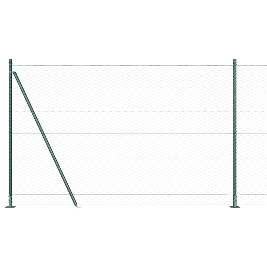 Hexagonal Fence with Concrete Base 100 x 1.4 m PVC-Coated Steel
