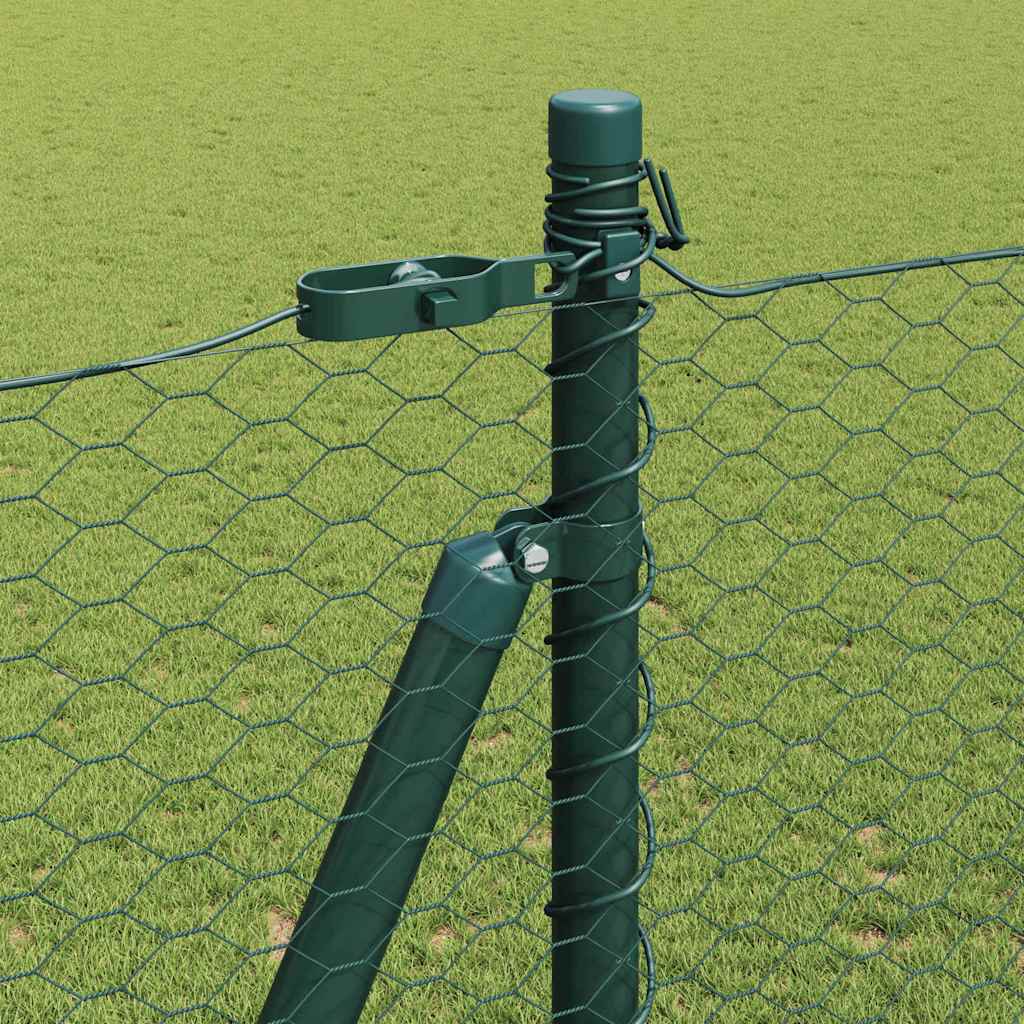 Hexagonal Fence with Concrete Base 100 x 1.5 m PVC-Coated Steel