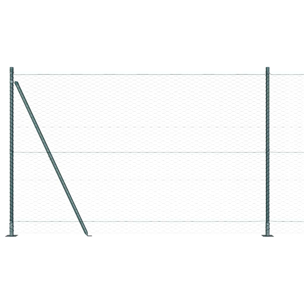 Hexagonal Fence with Concrete Base 100 x 1.5 m PVC-Coated Steel