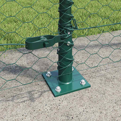 Hexagonal Fence with Concrete Base 100 x 1.6 m PVC-Coated Steel