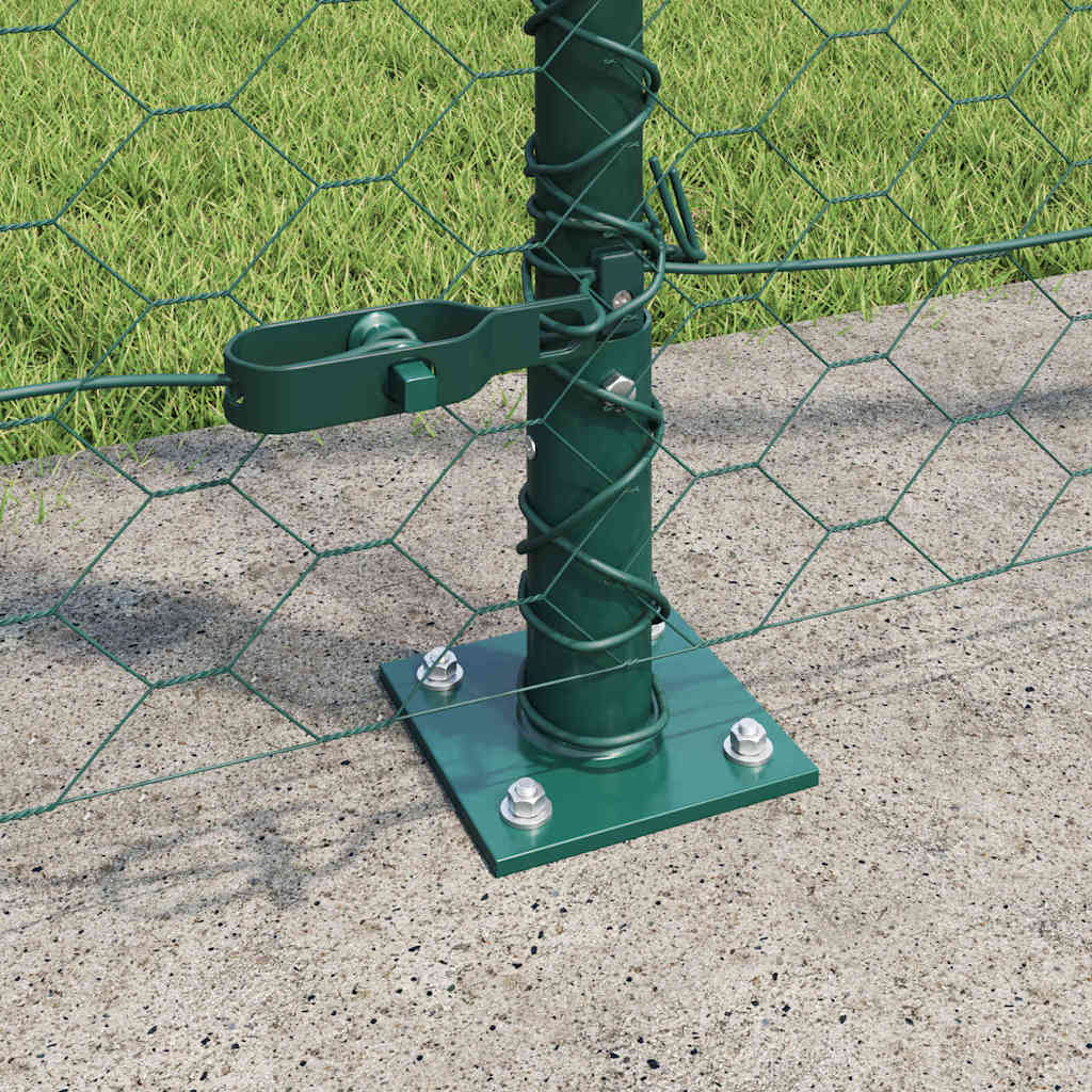 Hexagonal Fence with Concrete Base 100 x 1.6 m PVC-Coated Steel
