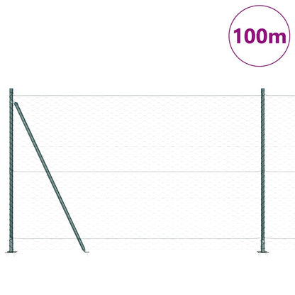 Hexagonal Fence with Concrete Base 100 x 1.6 m PVC-Coated Steel
