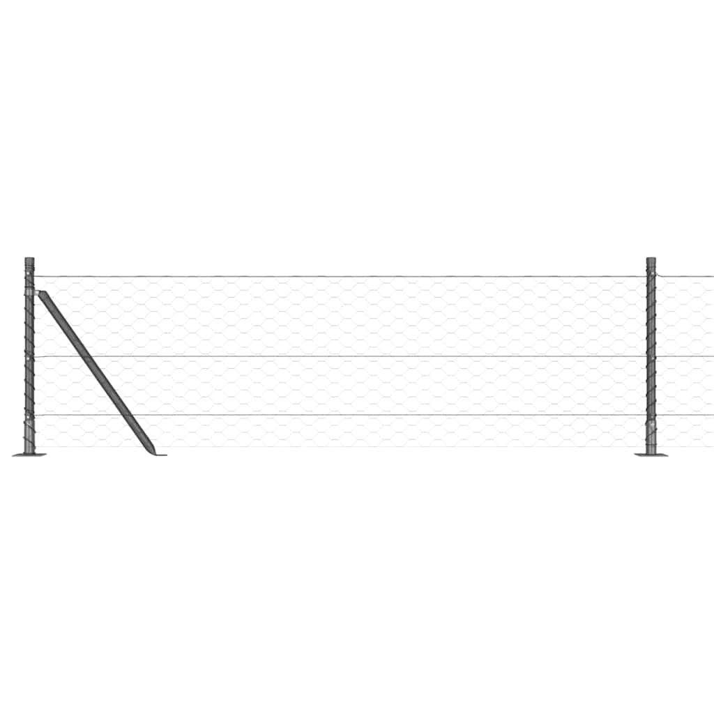 Hexagonal Fence with Concrete Base 10 x 0.4 m PVC-Coated Steel