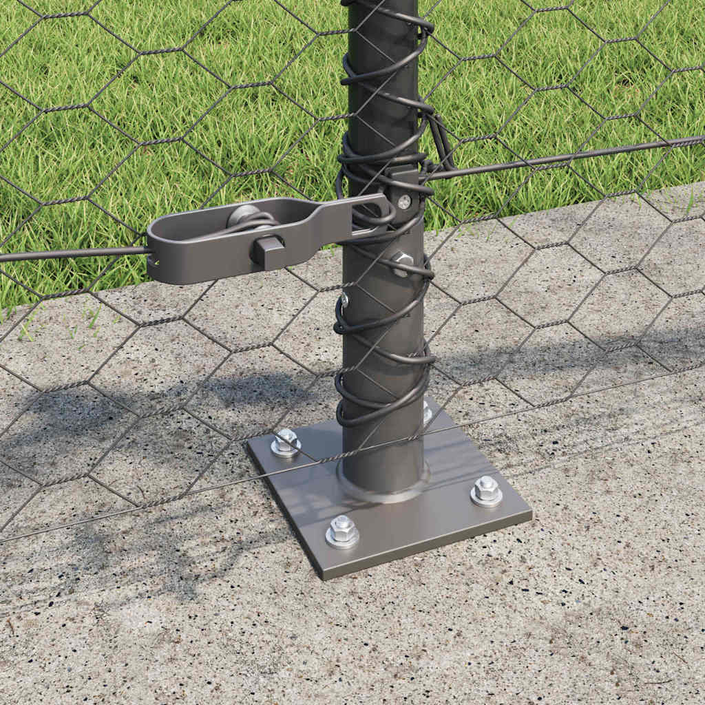 Hexagonal Fence with Concrete Base 10 x 0.5 m PVC-Coated Steel