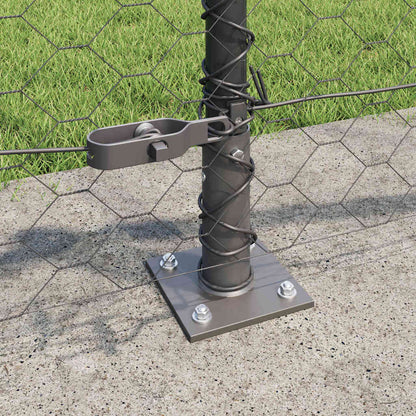 Hexagonal Fence with Concrete Base 10 x 0.6 m PVC-Coated Steel