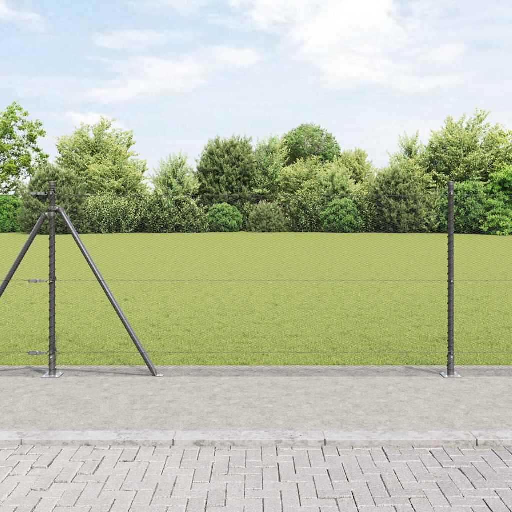 Hexagonal Fence with Concrete Base 10 x 0.8 m PVC-Coated Steel