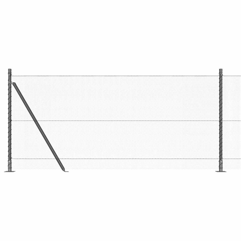 Hexagonal Fence with Concrete Base 10 x 1 m PVC-Coated Steel