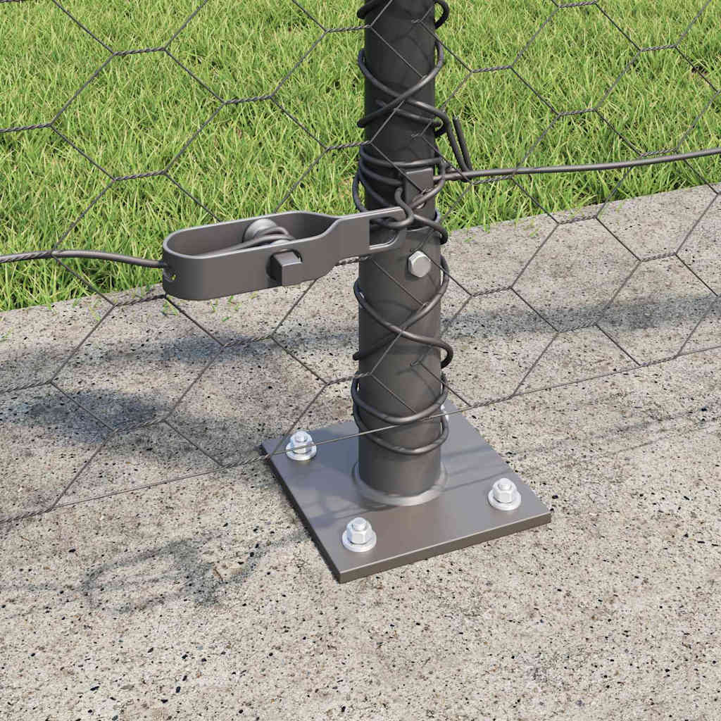 Hexagonal Fence with Concrete Base 10 x 1 m PVC-Coated Steel