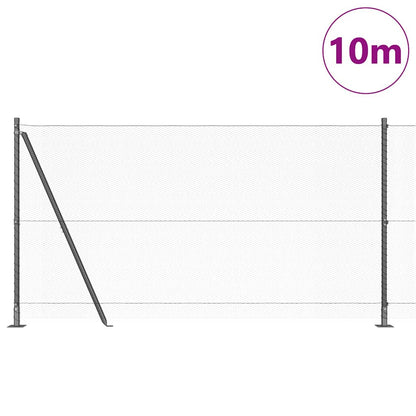 Hexagonal Fence with Concrete Base 10 x 1.2 m PVC-Coated Steel