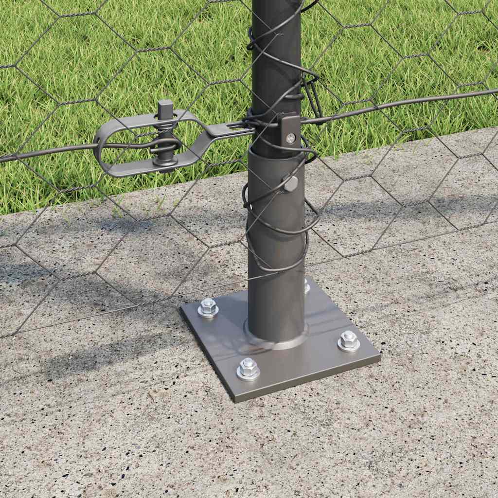 Hexagonal Fence with Concrete Base 10 x 1.2 m PVC-Coated Steel
