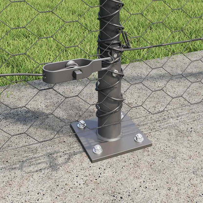 Hexagonal Fence with Concrete Base 10 x 1.5 m PVC-Coated Steel
