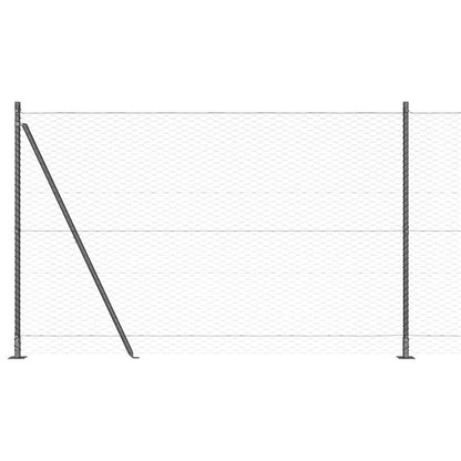 Hexagonal Fence with Concrete Base 10 x 1.5 m PVC-Coated Steel